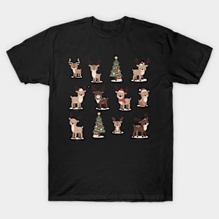 Cute Reindeer and Christmas Tree T-Shirt